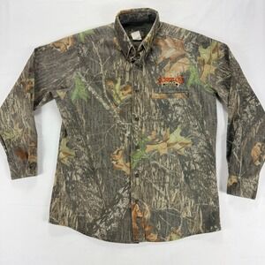 ScentLok Savanna Camo Long Sleeve Button Up Shirt Men's Size L Polyester Hunting